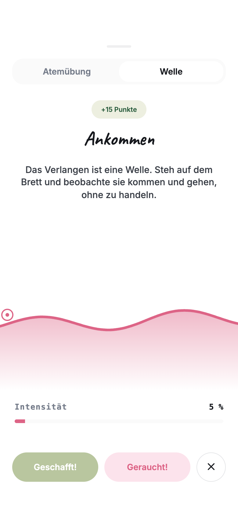 Welle gegen Verlangen