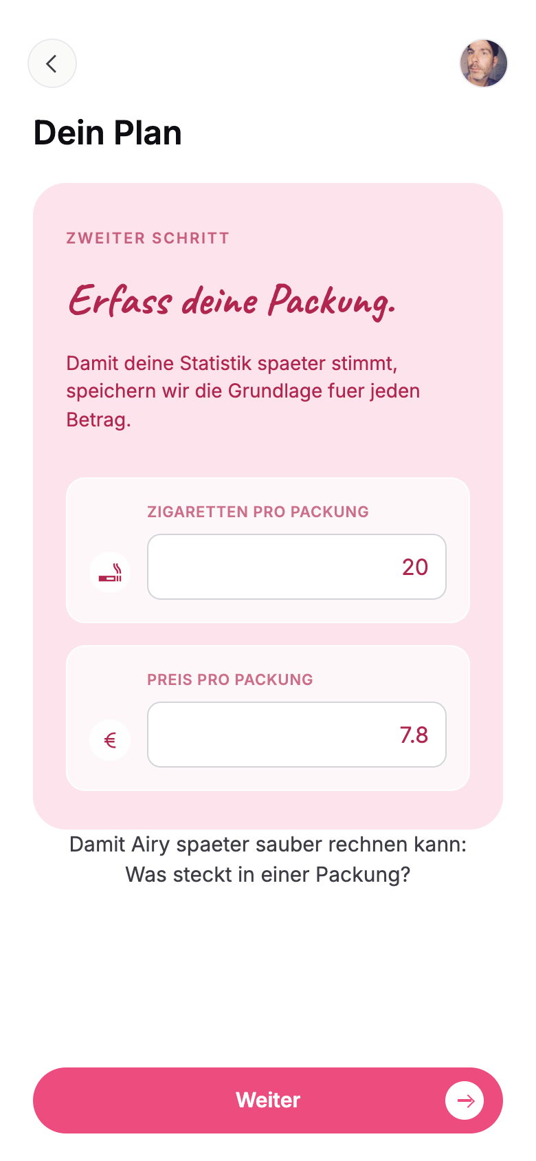 Packungsdaten erfassen